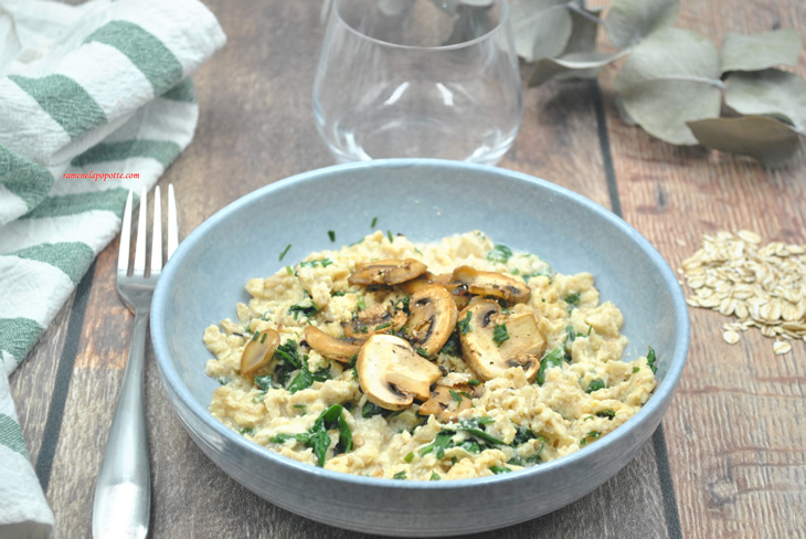 Risotto flocons avoine champignons