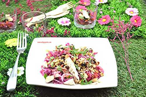 Salade chou rouge fenouil carotte pomme