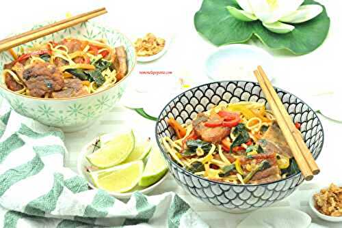 Nouilles légumes et porc