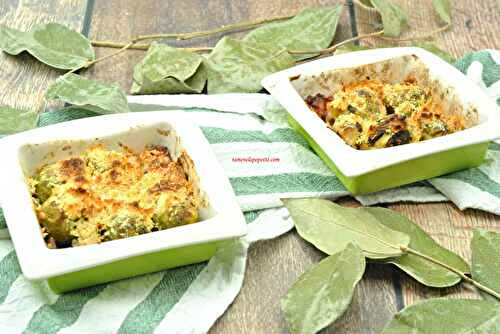 Choux de Bruxelles lardons crumble de fromage