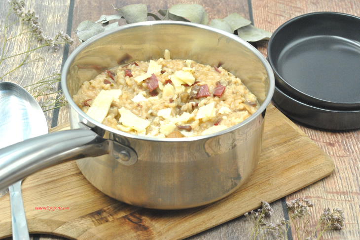 Risotto poêlée aux cèpes viande de grison