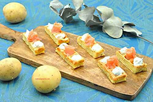 Finger gaufres pommes de terre saumon fumé