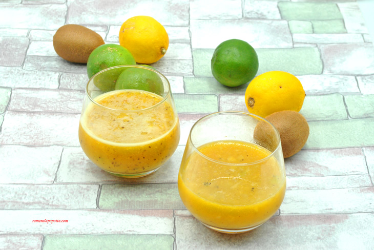 Jus vitaminé aux agrumes et kiwi