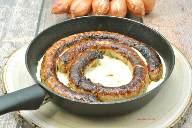 Saucisse de Toulouse sauce échalote moutarde