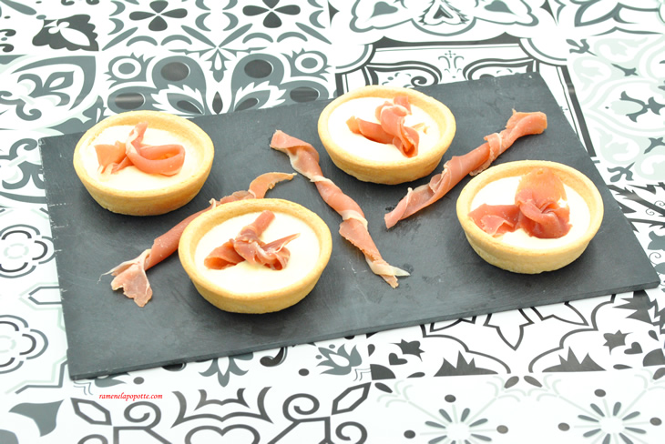 Mini quiches crème ail Serrano