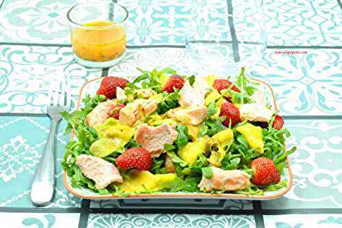 Salade cresson mangue saumon