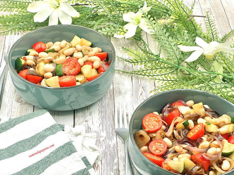 Salade haricots blancs légumes