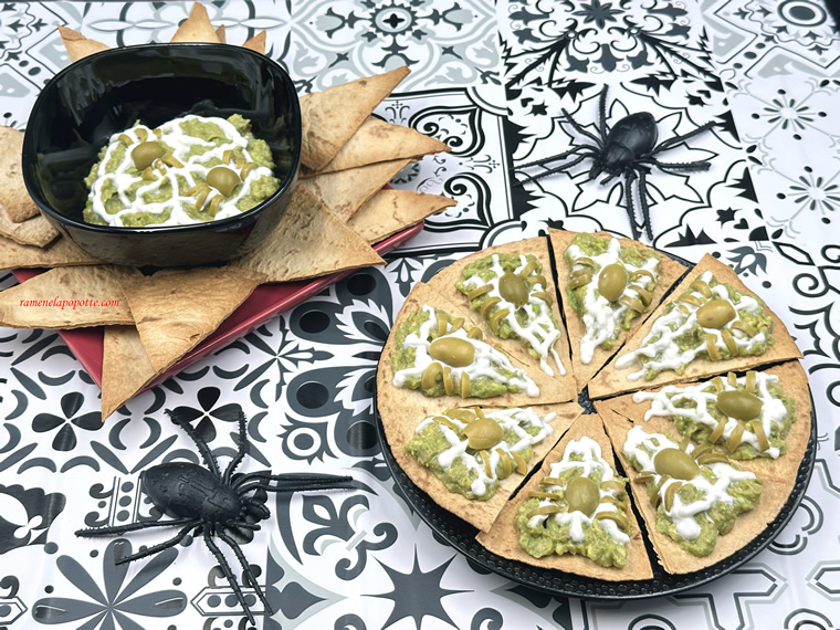 Tortilla guacamole araignée