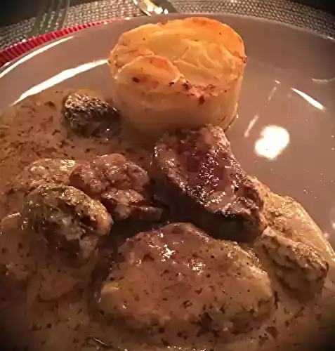 Aiguillettes de canard sauce foie gras