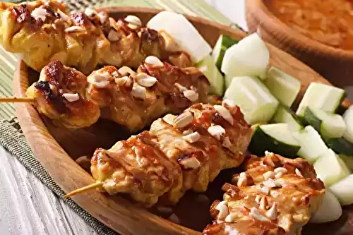 Brochettes express poulet satay