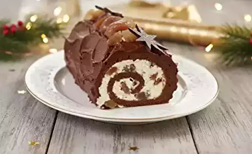 Bûche chocolat aux marrons glacés