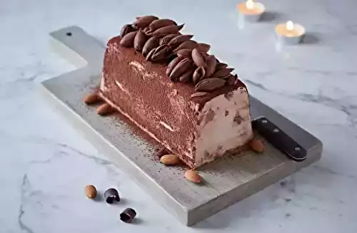 Bûche glacée aux marrons, sabayon au rhum