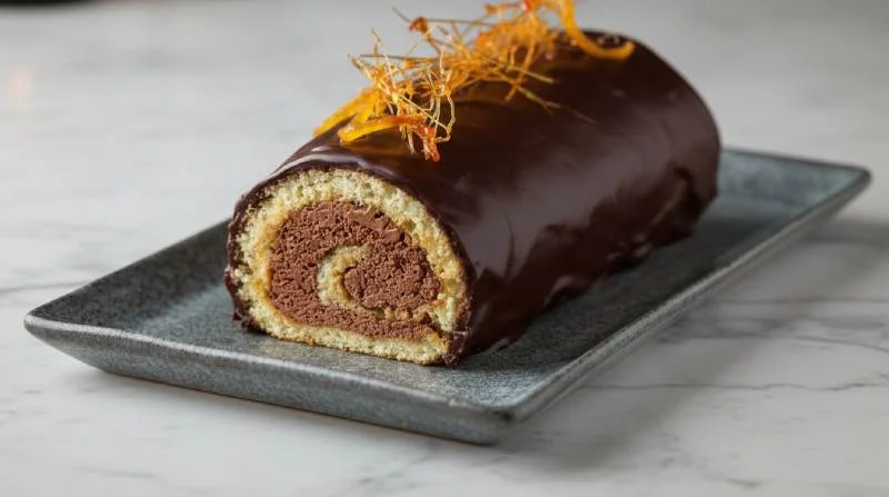 Bûche glacée chocolat et zestes d’orange