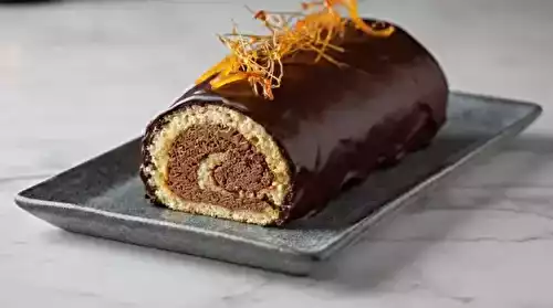 Bûche glacée chocolat et zestes d’orange