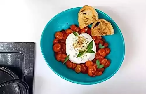 Burrata aux tomates cerise confites