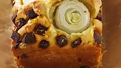 Cake fromage frais, oignon et chorizo