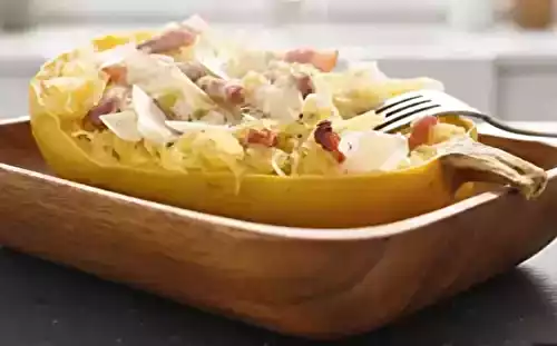 Carbonara de courge spaghetti