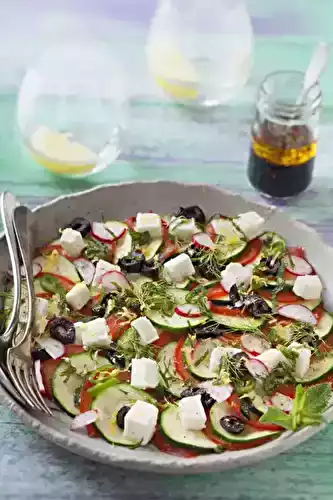 Carpaccio de courgettes, tomates et feta