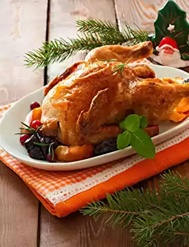 Chapon farci aux fruits secs