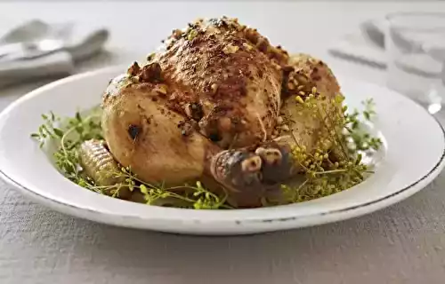 Chapon farci, polenta crémeuse