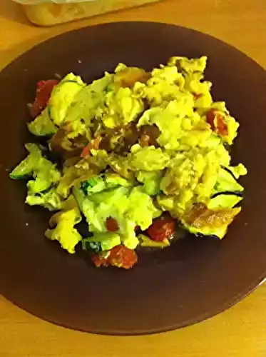 Clafoutis aux tomate, courgettes et boursin