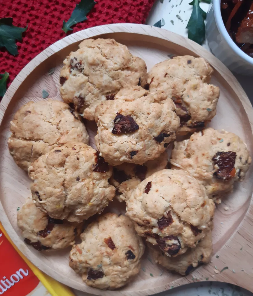Cookies salés tomates séchées/emmental/parmesan