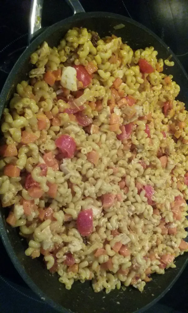 Coquillettes façon risotto poulet