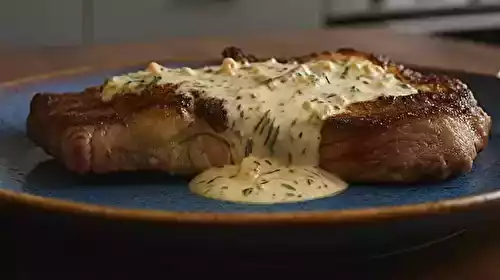 Côte de bœuf et sa sauce aux herbes