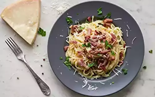 Courge spaghetti à la carbonara au Thermomix