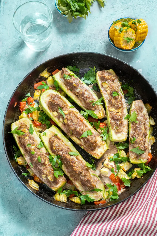 Courgettes farcies au barbecue