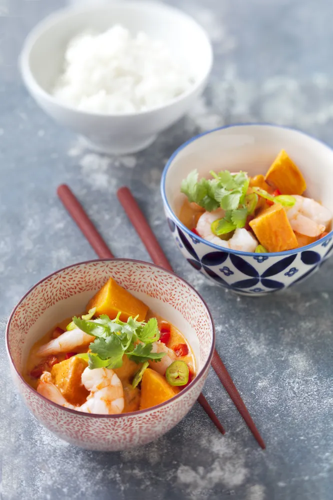 Crevettes aux patates douces