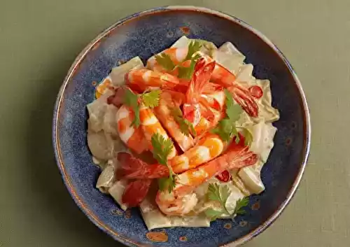 Crevettes sautées aux endives caramélisées