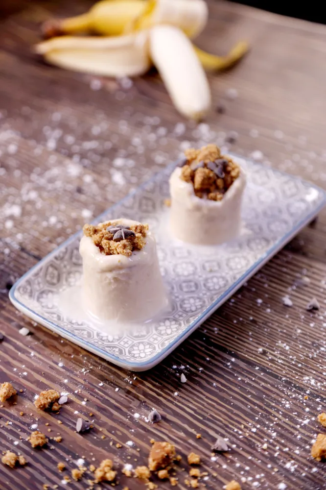 Crumble banane chocolat speculoos revisité façon glacé