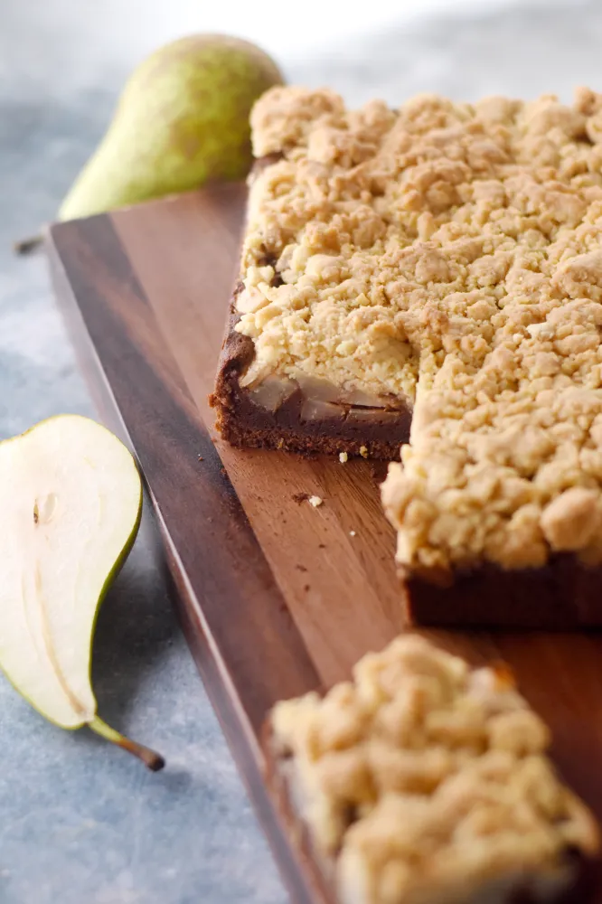 Crumble cake poires et chocolat