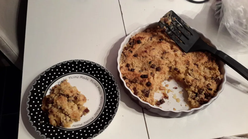 Crumble pomme noix de coco chocolat