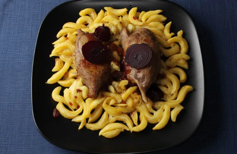 Cuisse d'oie confite aux macaronis