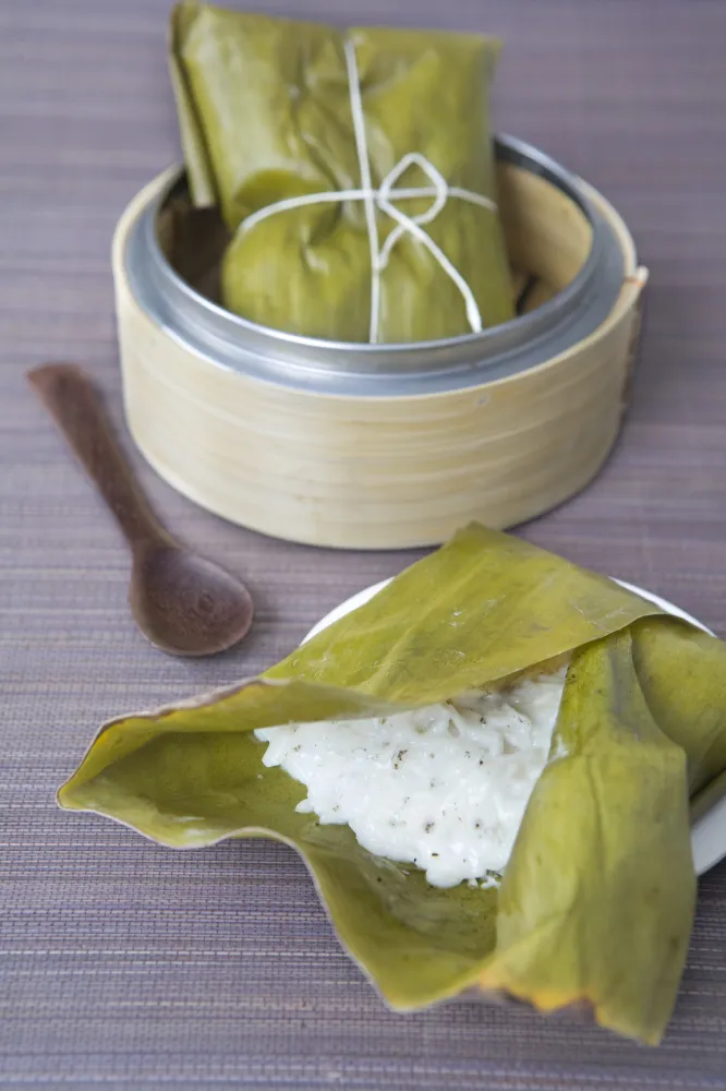 Cuisson du riz gluant asiatique