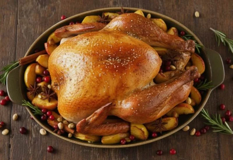 Dinde farcie facile aux épices et aux pommes