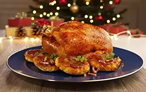 Dinde rôtie au cidre et Tatins d’échalotes