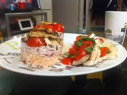 Diplomate de saumon en médaillon, riz 3 grains et sauce beurre citron