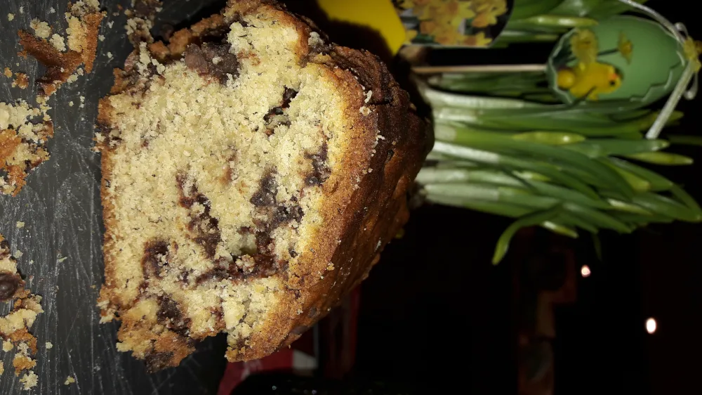 Divin cake (banane, amandes, pépites de chocolat)
