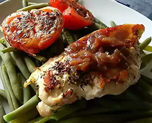 Escalope de dinde au confit déchalotes