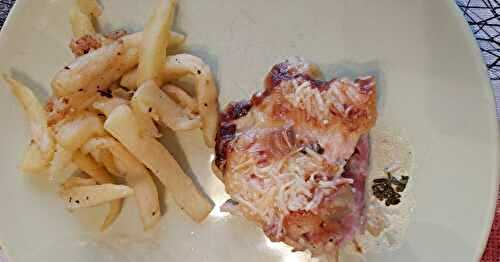 Escalopes de poulet gratinées à l'oignon