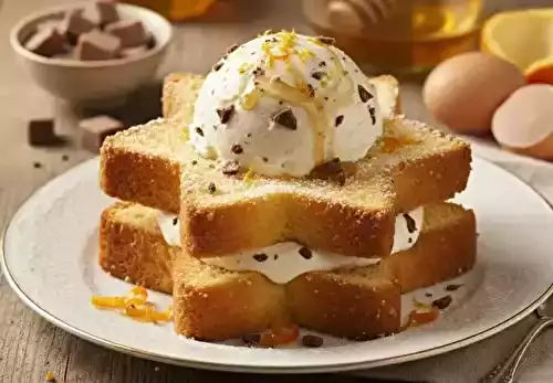 Etoile de Pandoro avec Semifreddo au nougat et au miel