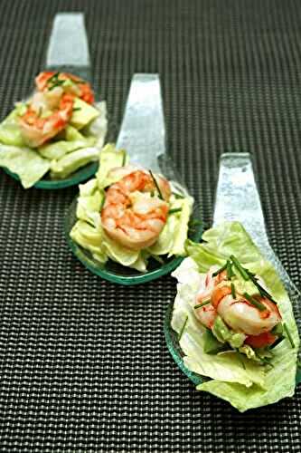 Feuilles d'Iceberg aux crevettes et à l'avocat