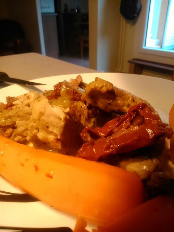 Filet mignon aux tomates confites