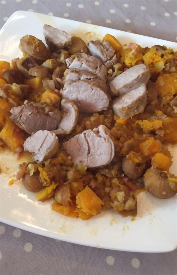 Filet mignon de dinde aux légumes d'automne en papillote