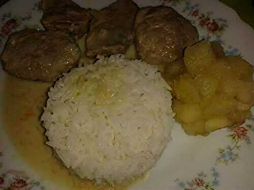 Filet mignon de porc à l'orange et sa compotée de pommes citronnées