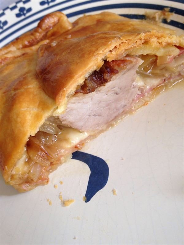 Filet mignon de porc brioché jambon mozzarella