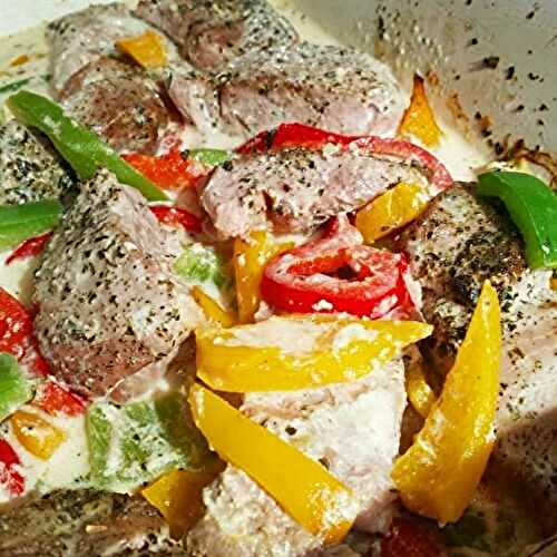 Filet mignon sur lit de poivrons